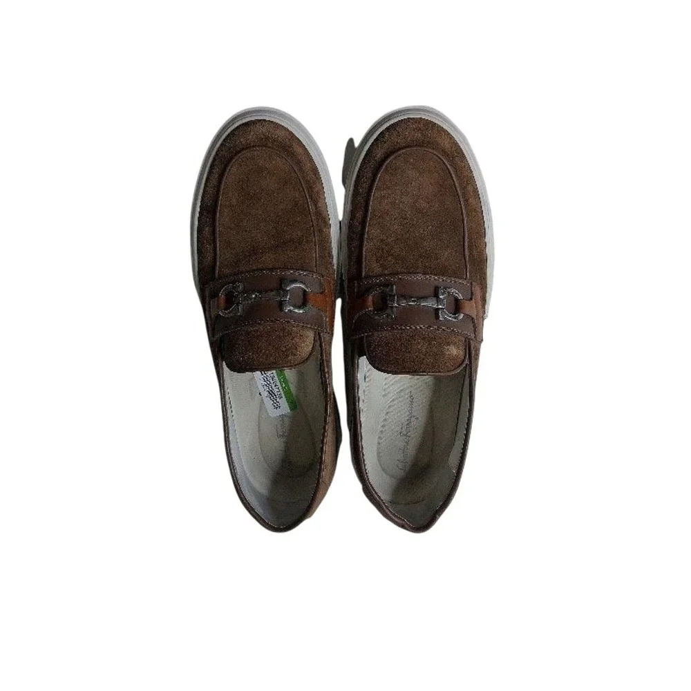 Salvatore Ferragamo Sz 12 Saturday Brown Sugar Suede Bit Loafer Italy Old Money